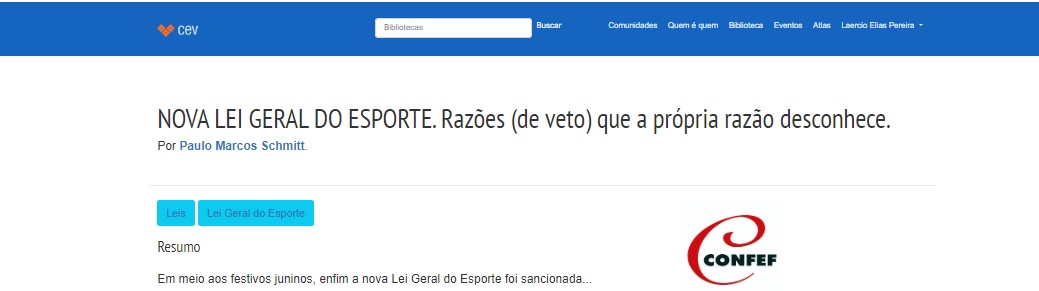 Imagem destaque da publicação - NOVA LEI GERAL DO ESPORTE. Razões (de veto) que a própria razão desconhece.