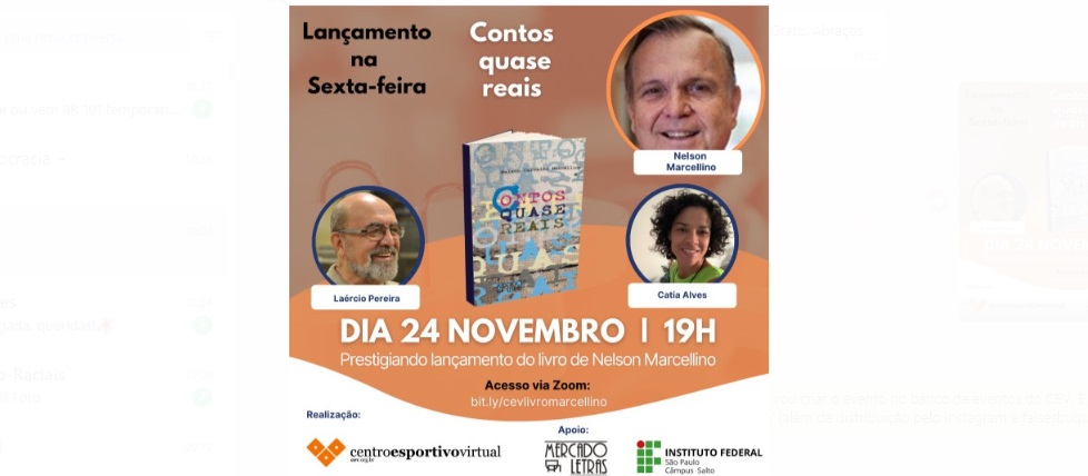 Imagem destaque da publicação - Lançamento. Contos Quase Reais. Nelson Marcellino